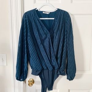 Katie Sturino/Stitch Fix Textured Wrap Bodysuit XL